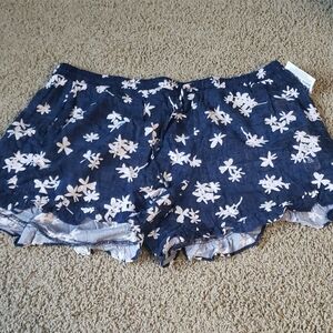 Tommy Hilfiger Navy Floral High Waist Shorts NWT